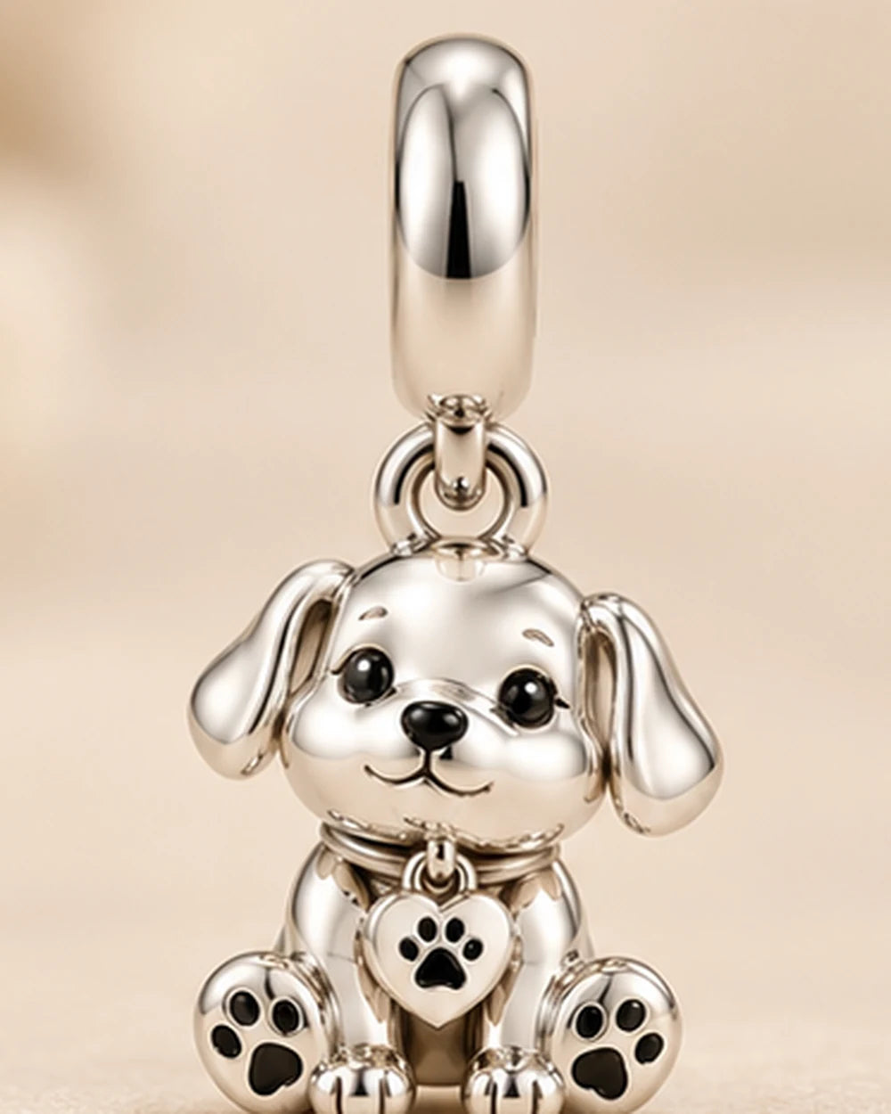 Berloque Cachorrinho com Patinhas em Prata 925 - foto principal clean