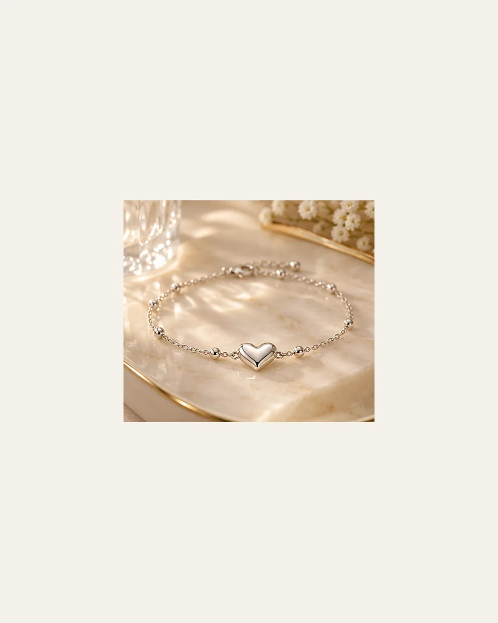 Pulseira Coração com Zircônias em Prata 925 – 18 a 22cm - lifestyle
