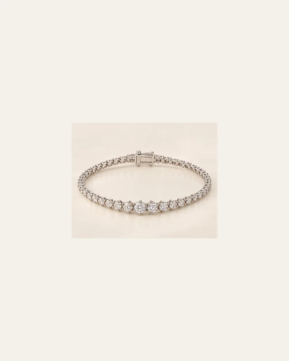 Pulseira Riviera 3 Garras Degradê em Prata 925 - segundo ângulo