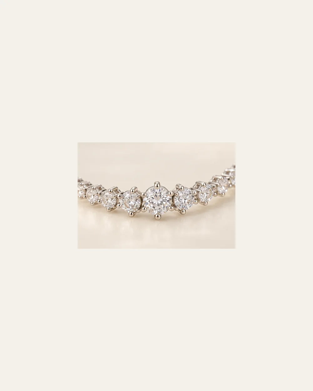 Pulseira Riviera 3 Garras Degradê em Prata 925 - close de detalhe