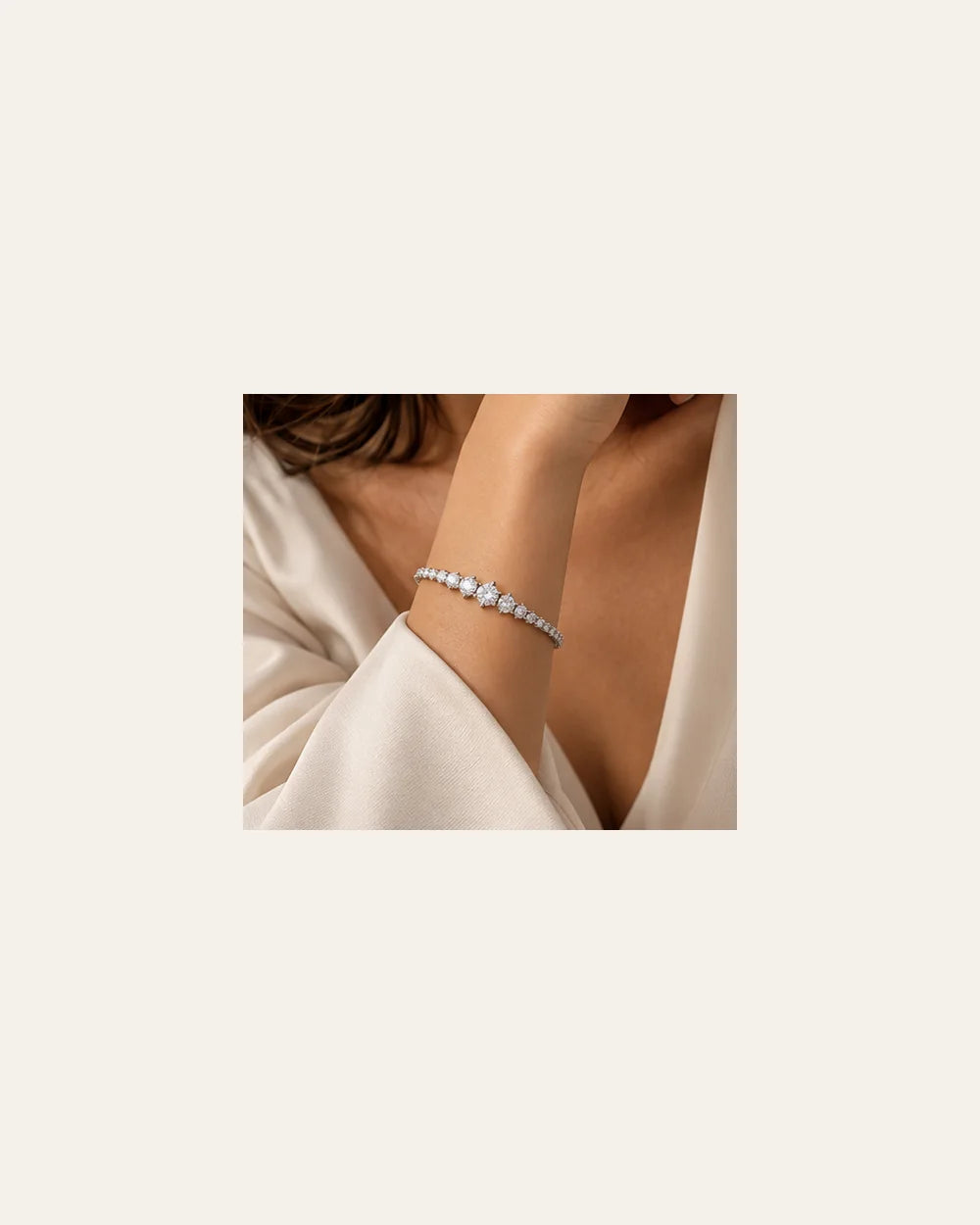 Pulseira Riviera 3 Garras Degradê em Prata 925 - editorial PRATA PLEASE