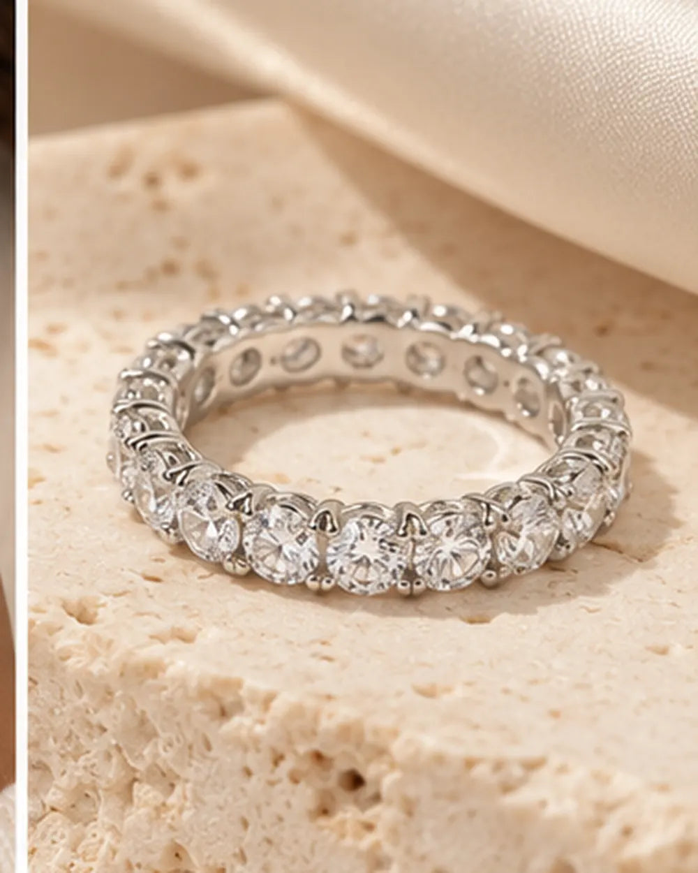Anel Eternity com Zircônias 3mm em Prata 925 - editorial PRATA PLEASE