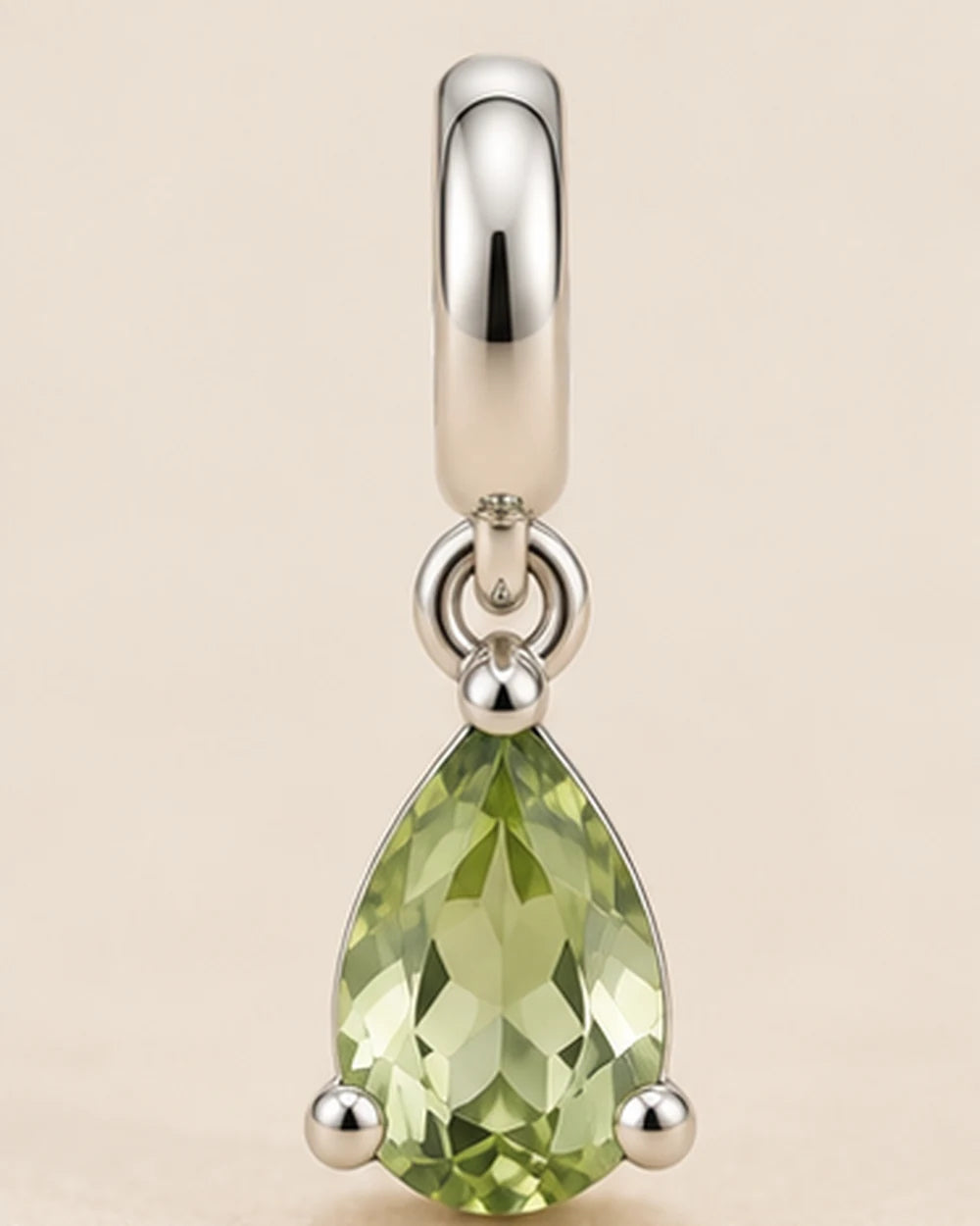 Berloque Gota Verde Claro em Prata 925 - foto principal clean