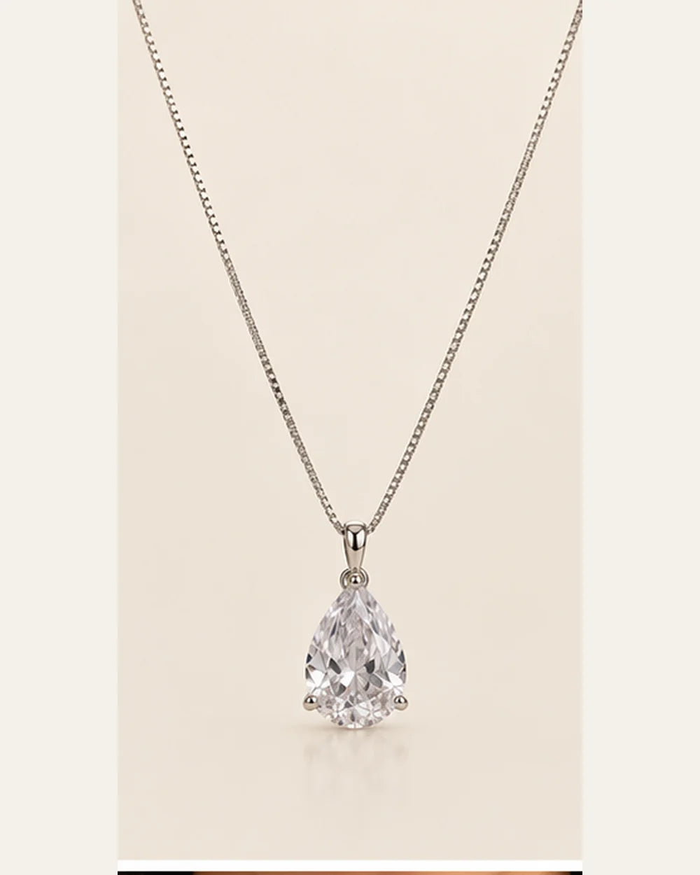 Colar Gota com Zircônia 12mm em Prata 925 – 45cm - foto principal clean