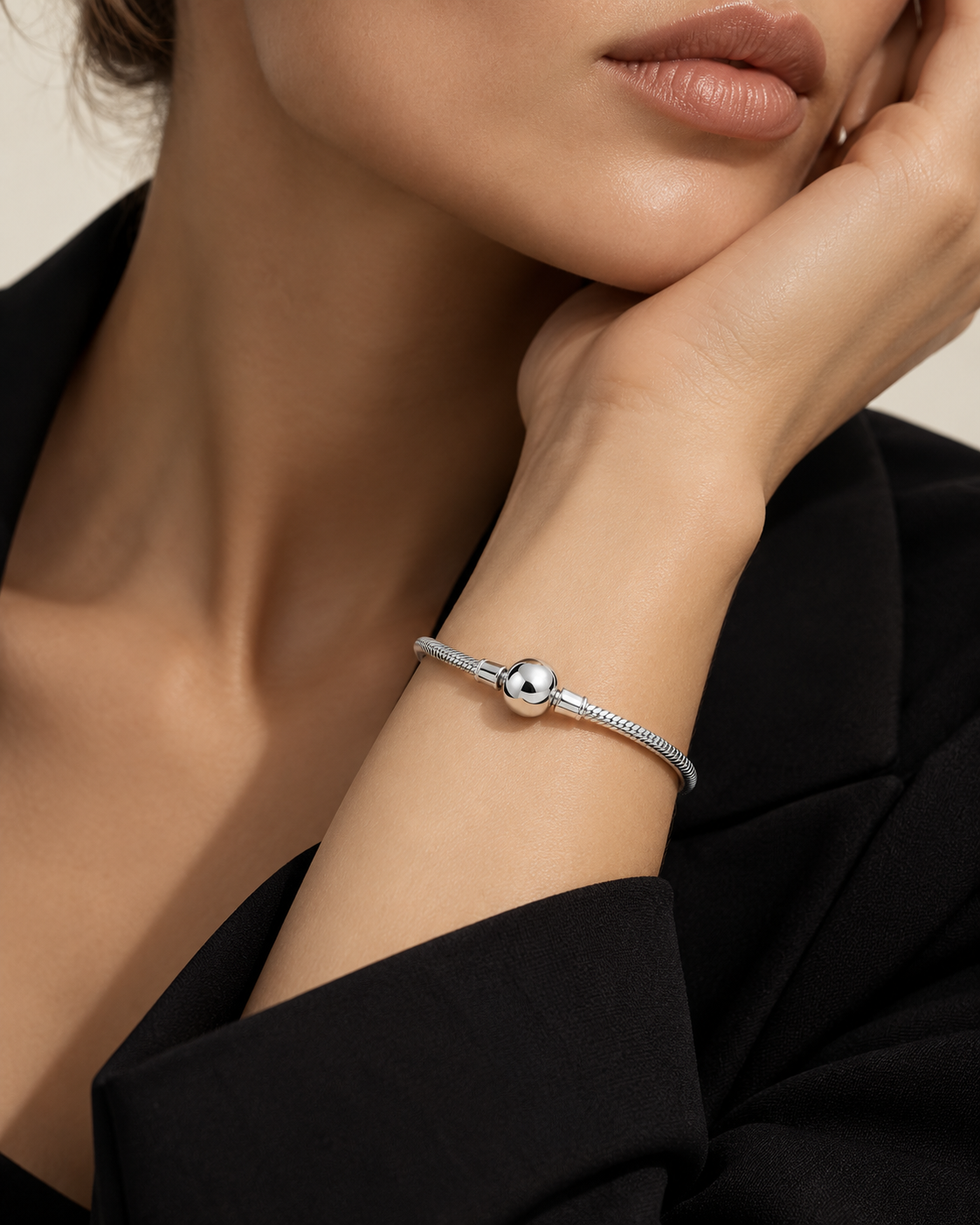 Pulseira para Berloques Bola em Prata 925 2mm - editorial PRATA PLEASE