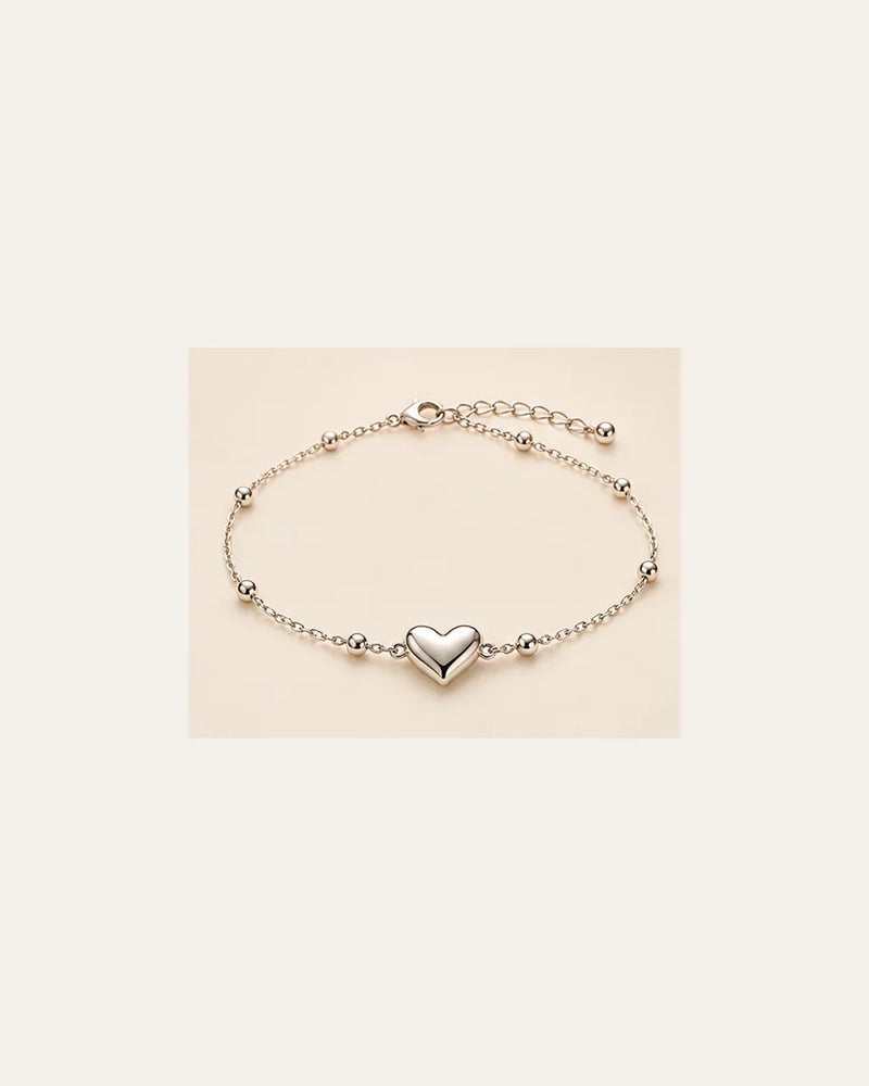 Pulseira Coração com Zircônias em Prata 925 – 18 a 22cm — foto principal reenquadrada