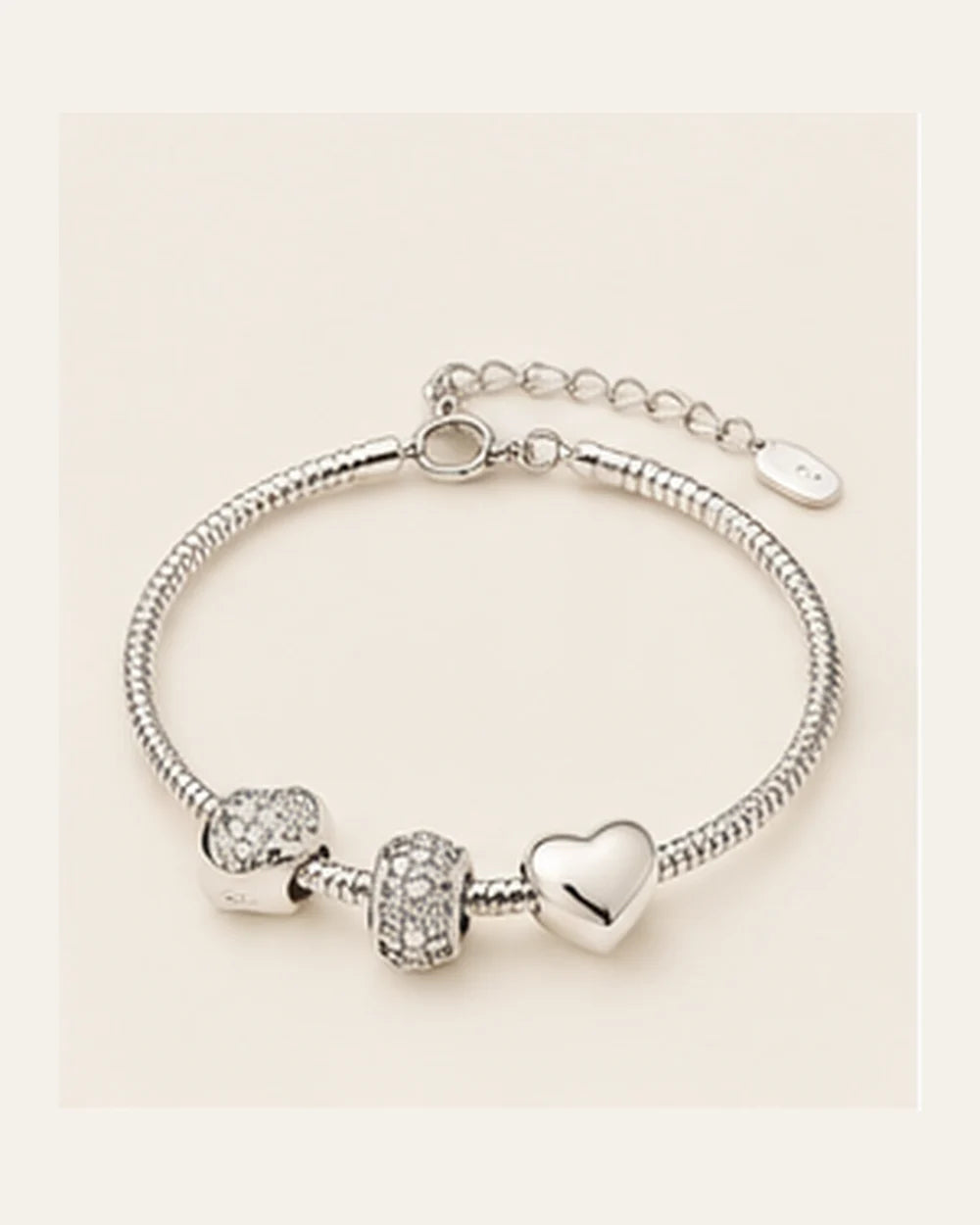 Pulseira para Berloques com 3 Pingentes Clássicos em Prata 925 - foto principal clean