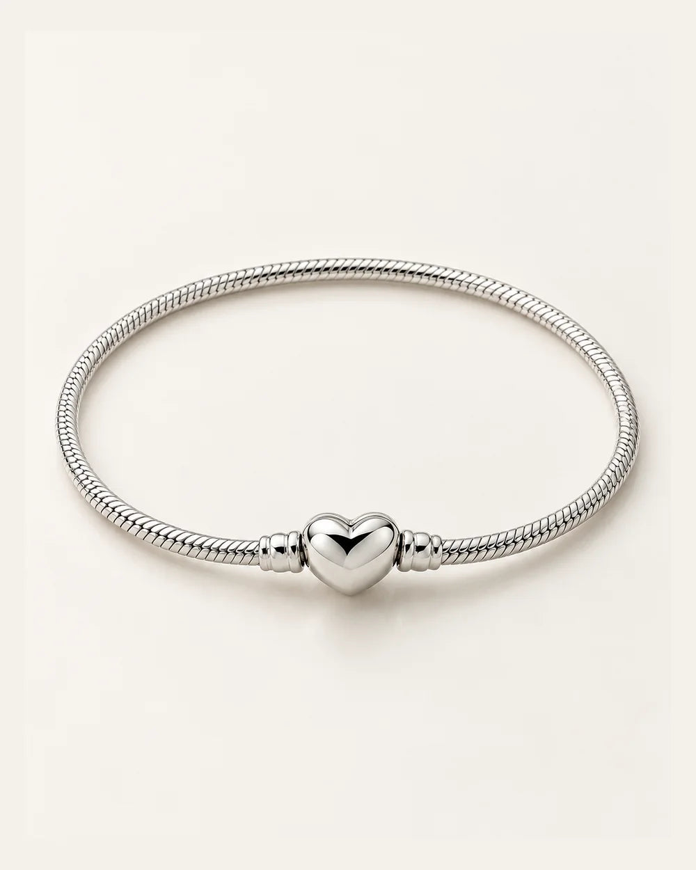 Pulseira para Berloques Coração em Prata 925 – 2mm - segundo ângulo