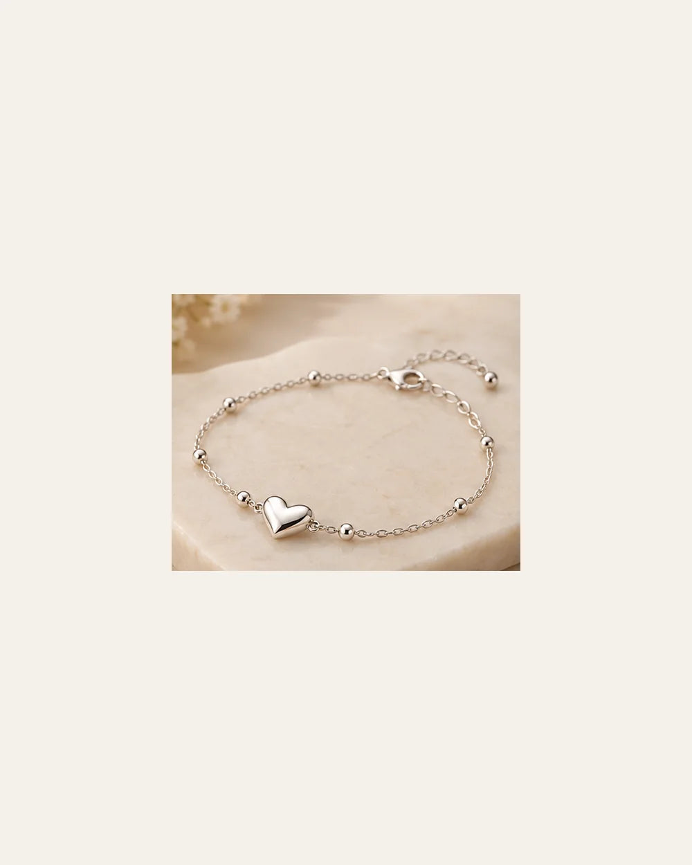 Pulseira Coração com Zircônias em Prata 925 – 18 a 22cm - segundo ângulo